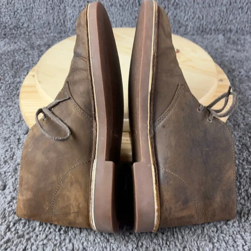 Clarks Bushacre 2 Desert Chukka Boots Mens Size 10 Brown Leather Lace Up Shoe